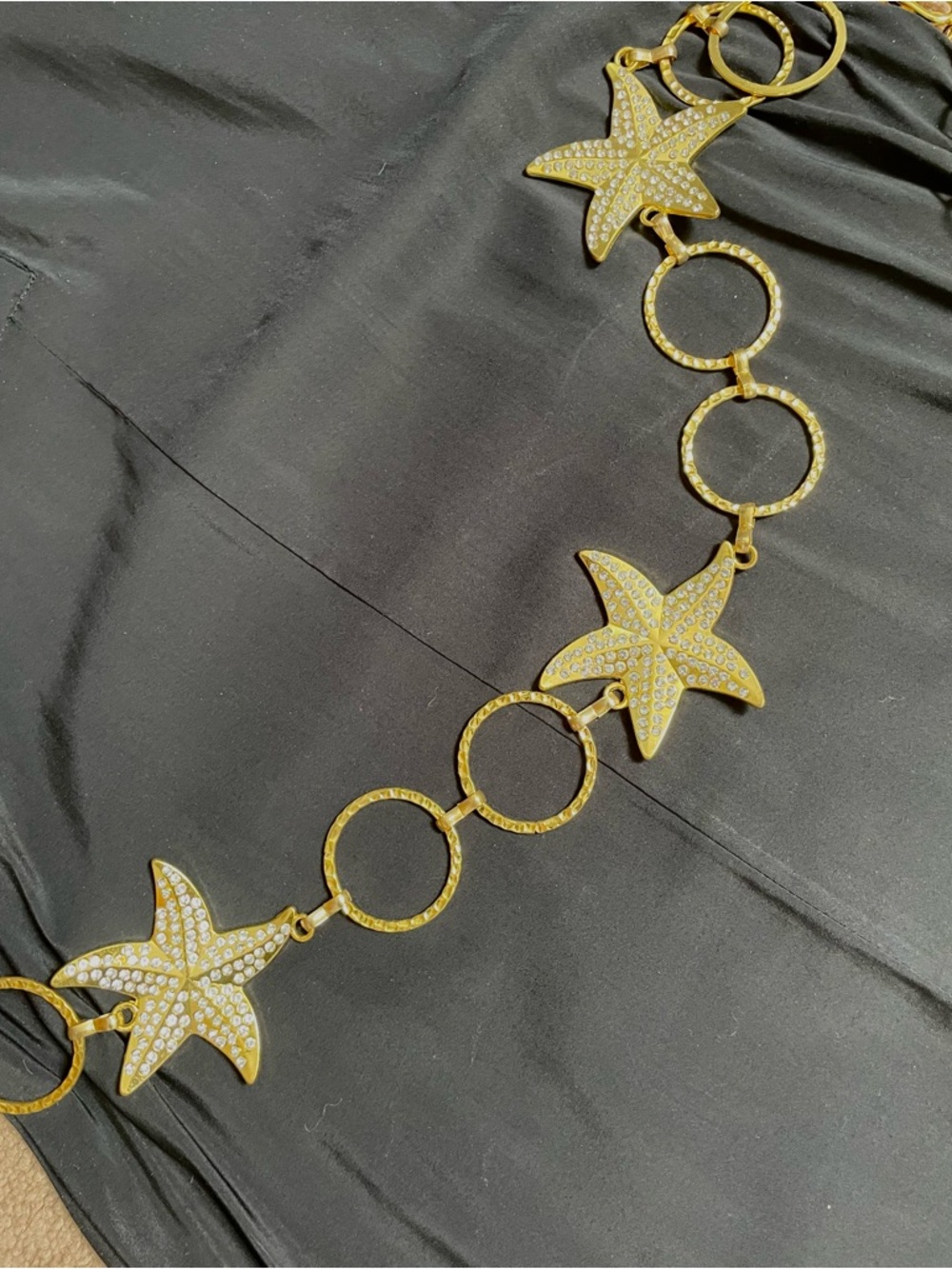 Gold Starfish Rhinestone Chain Belt - Picture 3 of 3